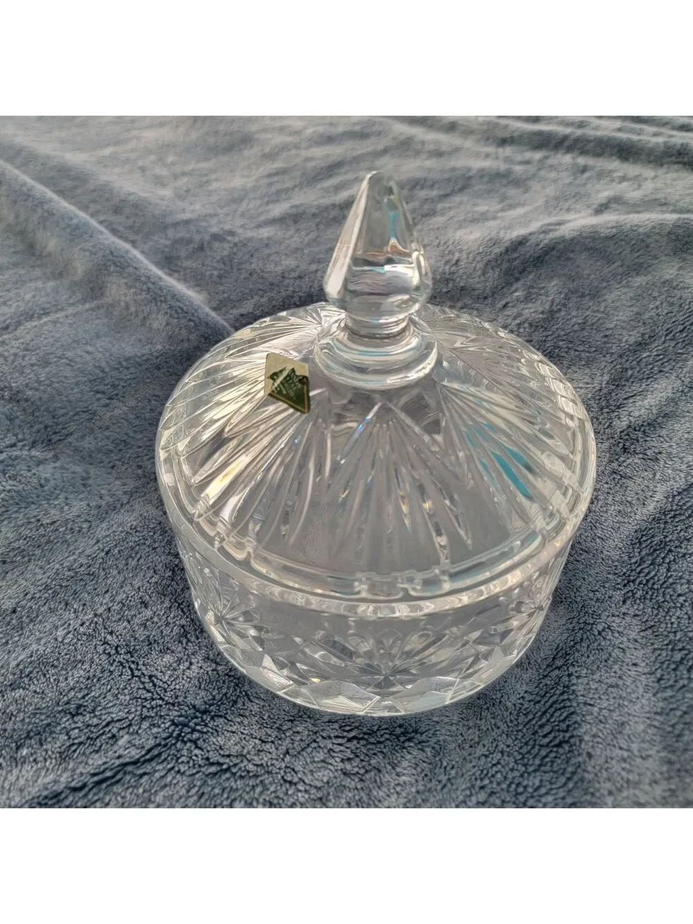 Vintage Shannon Crystal Leaded Crystal Round Powder Bowl with Lid Trinket Box